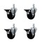 Service Caster 3.5'' Phenolic Wheel Swivel 3/4'' Square Stem Caster Set with Brake, 4PK SCC-SQ20S3514-PHS-PLB-34-4 - alternate 1